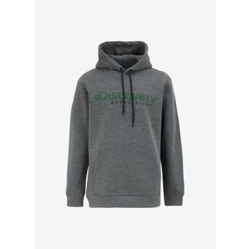 Discovery Expedition D4WM-SWT3223 Antrasit Melanj Erkek Kapüşon Relaxed Baskılı Sweatshirt