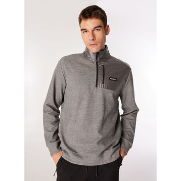 Discovery Expedition D4WM-SWT3285 Gri Melanj Dik Relaxed Düz Erkek Sweatshirt