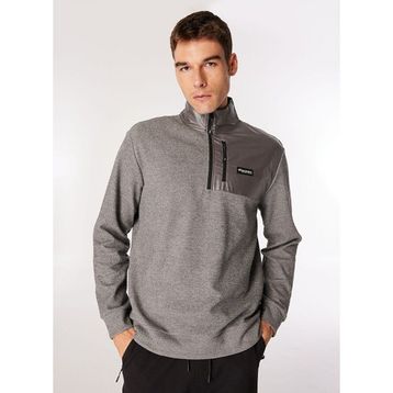 Discovery Expedition D4WM-SWT3285 Gri Melanj Dik Relaxed Düz Erkek Sweatshirt
