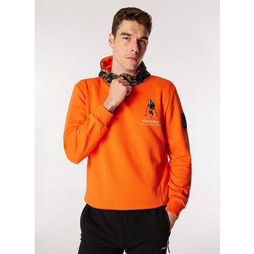 Discovery Expedition D4WM-SWT3290 Turuncu Erkek Kapüşon Relaxed Düz Sweatshirt