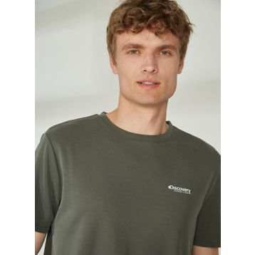 Discovery PERTA Expedition Bisiklet Yaka Baskılı Haki Erkek T-Shirt