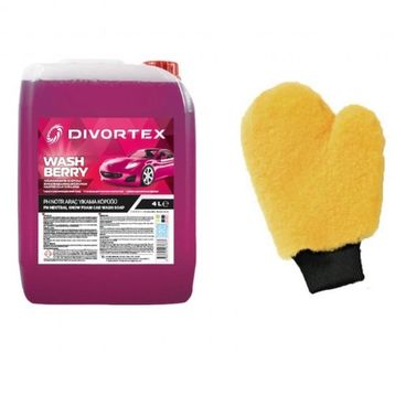 Divortex Washbery 4 kg Şampuan+UFS Kuzu Postu Araç Yıkama Eldiveni