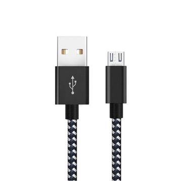 Diwu Micro USB Örgülü Yüksek Hızlı Siyah Şarj Kablosu