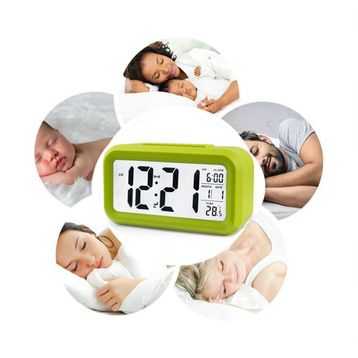 Diwu Optik Masaüstü Saat Takvim Yeşil Termometre