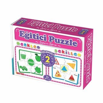 Dıy Toy Renkler Şekiller Çark Puzzle