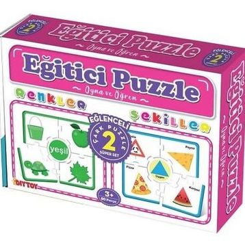 Dıy Toy Renkler Şekiller Çark Puzzle