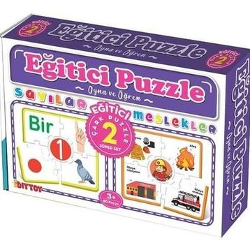 Dıy Toy Sayılar Meslekler Çark Puzzle