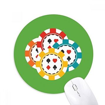 Dıythinker Renkli Casino Çipleri İllüstrasyon Baskılı Yuvarlak Kaymaz Kauçuk Mouse Pad