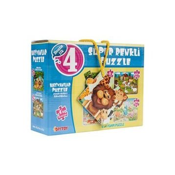 Diytoy Hayvanlar 4'lü Puzzle