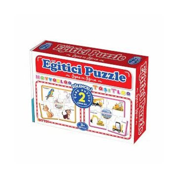 Diytoy Hayvanlar Ve Taşıtlar Eğitici Çark Puzzle