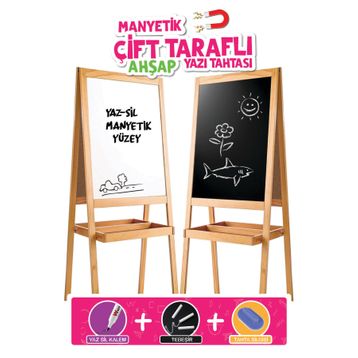 Diytoy Manyetik Çift Taraflı Ahşap Yazı Tahtası