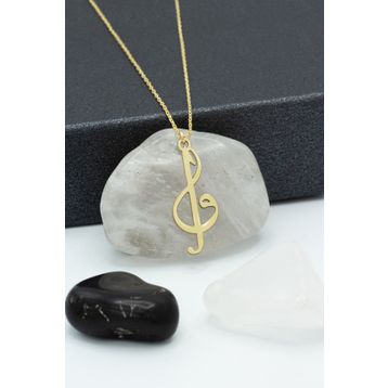 Dkmn Silver Sol Anahtarı Elif Vav 925 Ayar Gümüş Kadın Kolye