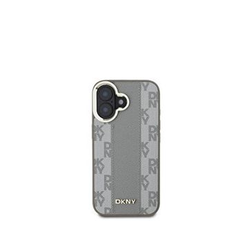 DKNY iPhone 16 Checkered Pattern Magsafe Uyumlu Bej Telefon Kılıfı
