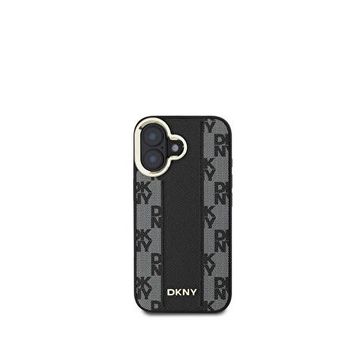 DKNY iPhone 16 Checkered Pattern Magsafe Uyumlu Siyah Telefon Kılıfı