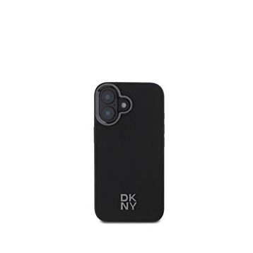 DKNY iPhone 16 Plain Serisi Magsafe Uyumlu PU Deri Siyah Telefon Kılıfı