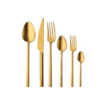 Dmr Life Pırlanta Mat Gold 72 Parça 12 Kişilik Çatal Kasık Bıcak Seti