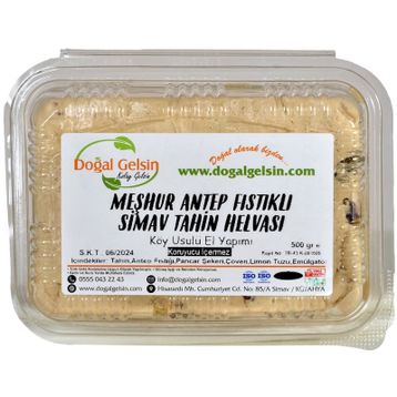Doğal Gelsin 500 gr Meşhur Antep Fıstıklı Simav Tahin Helvası