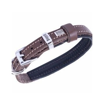 Doggie 1,5x25-30 cm Kahverengi Firstclass Gerçek Deriden El Yapımı Köpek Boyun Tasması