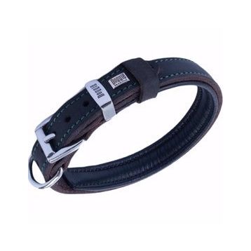Doggie 2x35-40 cm Yağ Yeşili Yağlı Gerçek Deriden El Yapımı Köpek Boyun Tasması