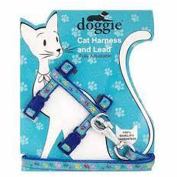 Doggie Dokuma Mavi 30-40 cm Kedi Göğüs Tasması