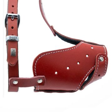 Doggie Eğitim Serisi Medium 1.5x50-55 cm Kırmızı Deriden El Yapımı Uzun Burunlu Köpek Ağızlığı
