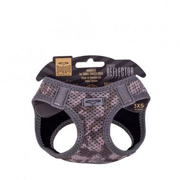 Doggie Kamuflaj 3XS 22-26 cm Havalı Dokuma Reflektör Serisi Küçük Irk Köpek Göğüs Tasması
