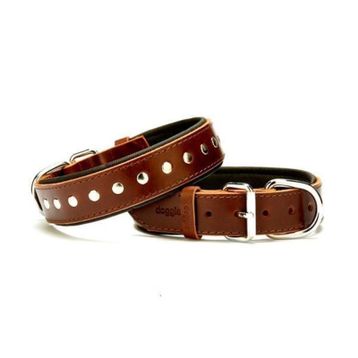 Doggie Rivetli Deri 2.5x50 cm Kahverengi Köpek Boyun Tasması