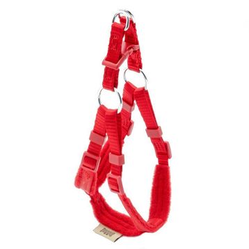 Doggie XXS 1x30-35 cm Kırmızı Polar Dokumadan El Yapımı Ronin Model Köpek Göğüs Tasması