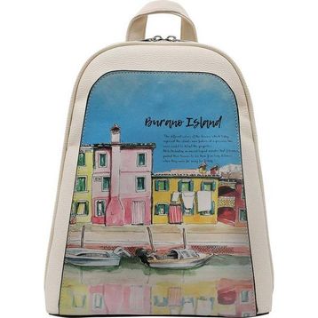 Dogo Burano Island Tasarım Kadın Vegan Deri Beyaz Sırt Çantası