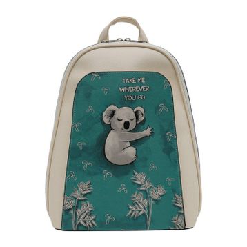 Dogo Koala Hug Tasarım Kadın Vegan Deri Beyaz Sırt Çantası