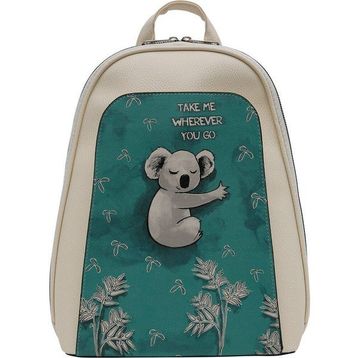 Dogo Koala Hug Tasarım Kadın Vegan Deri Beyaz Sırt Çantası