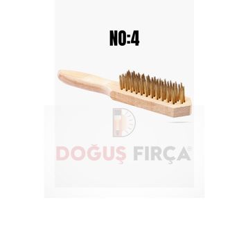 Doğuş No:4 Ahşap Saplı Sarı Çelik Tel Fırça