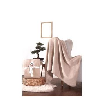Dolce Bonita Home 127x155 Basic Bej Pamuklu Tv Battaniye