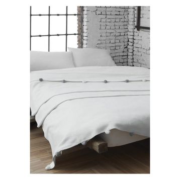 Dolce Bonita Home 150x200 cm Krem Ponponlu Pike Tek Kişilik Battaniye