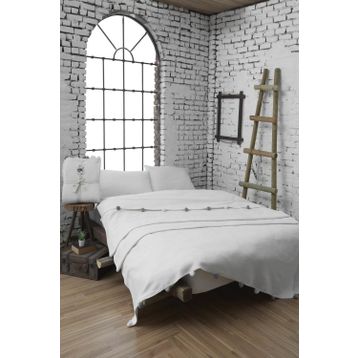 Dolce Bonita Home 150x200 cm Krem Ponponlu Pike Tek Kişilik Battaniye