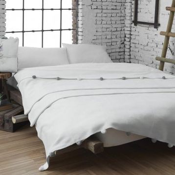 Dolce Bonita Home 150x200 cm Krem Ponponlu Pike Tek Kişilik Battaniye