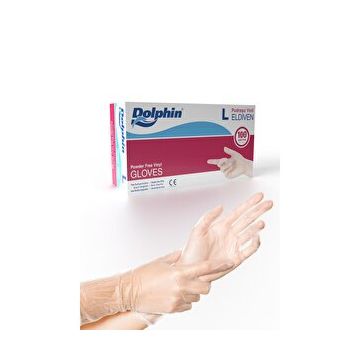 Dolphin 100 Adet L Vinil Pudrasız Muayene Eldiveni