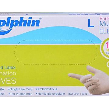 Dolphin 100 Adet Large Pudralı Muayene Eldiveni