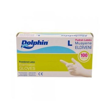 Dolphin 100 Adet Large Pudralı Muayene Eldiveni