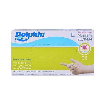 Dolphin 100 Adet Large Pudralı Muayene Eldiveni