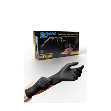 Dolphin 100 Adet M Çok Amaçlı Siyah Nitril Eldiven