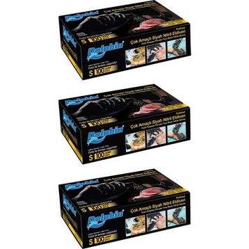 Dolphin 3x100 Adet S Çok Amaçlı Siyah Nitril Eldiven