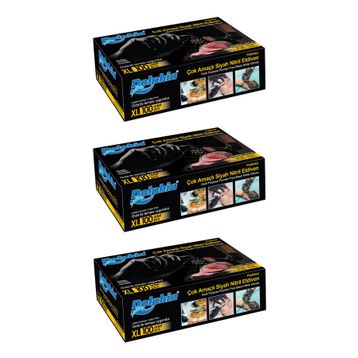 Dolphin 3X100 Adet XL Çok Amaçlı Siyah Nitril Eldiven