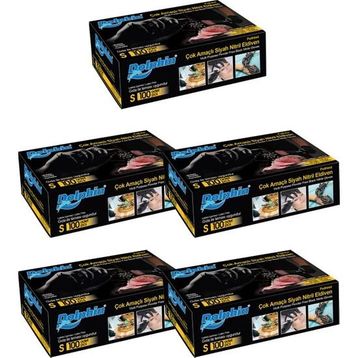 Dolphin 5x100 Adet S Çok Amaçlı Siyah Nitril Eldiven
