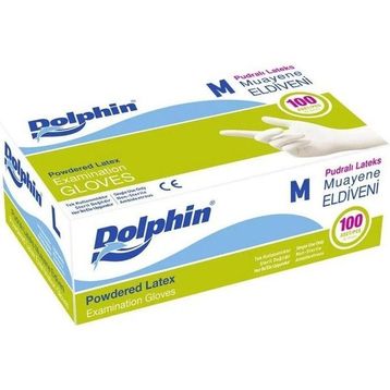 Dolphin Lateks Beyaz Medium 100'lü Pudralı Eldiven