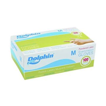 Dolphin Lateks Beyaz Medium 100'lü Pudralı Eldiven