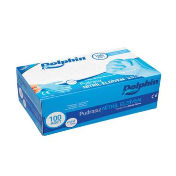 Dolphin Nitril Large Mavi 100'lü Eldiven
