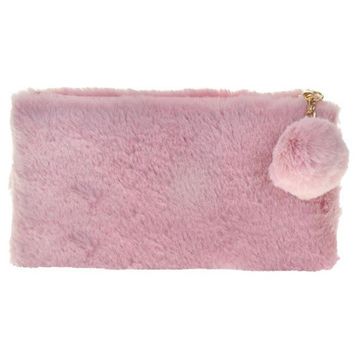 Dolphin PC-898 Peluş Pembe Kalem Çantası
