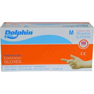 Dolphin Pudrasız Lateks M 100 Adet Muayene Eldiveni