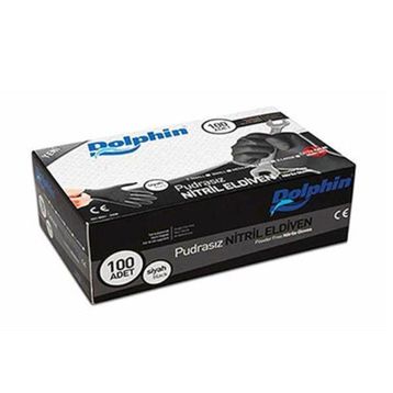 Dolphin Pudrasız Siyah Xl Extra Kalın Nitril Eldiven